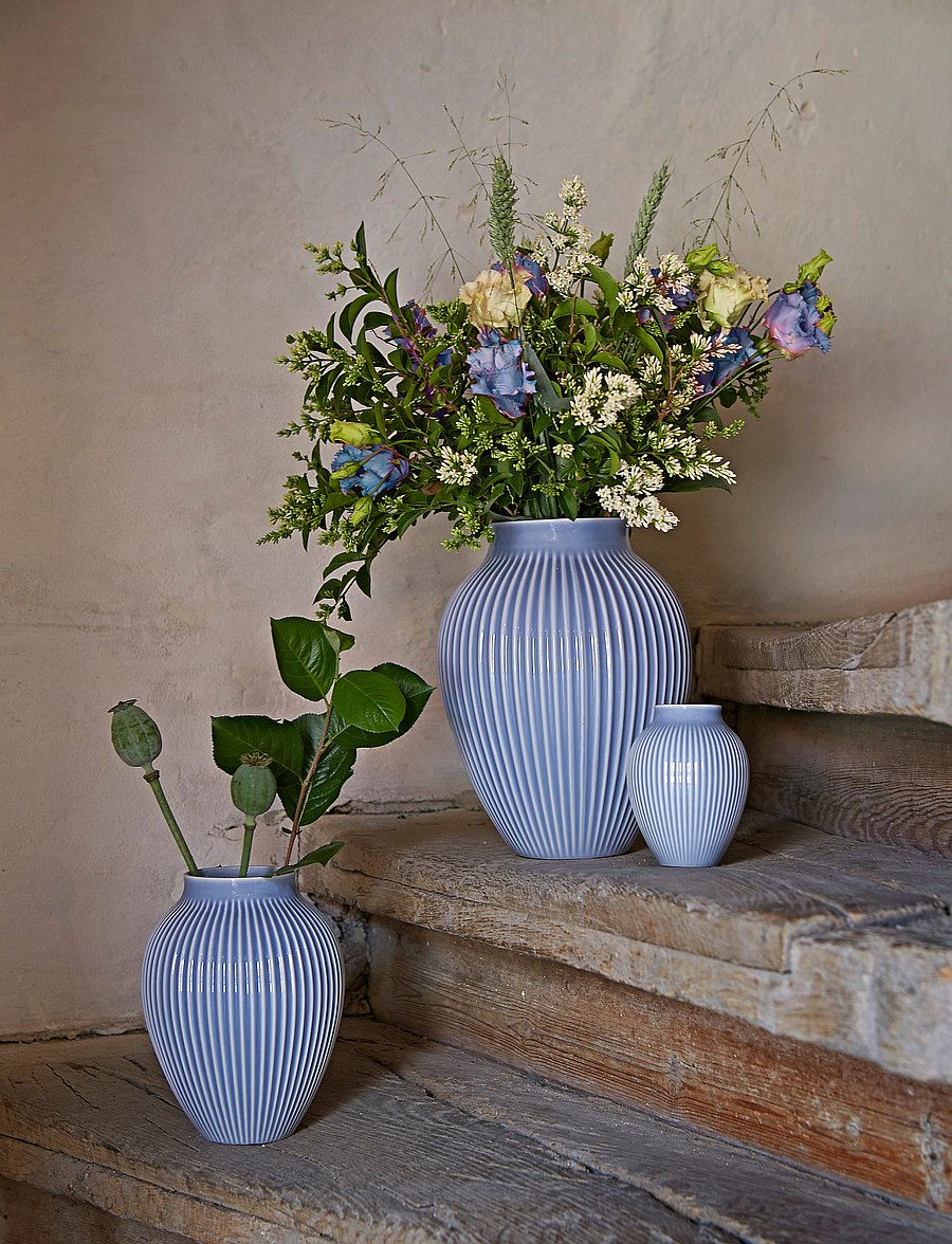 Knabstrup Keramik - Knabstrup vas ripple - vasen - lavender blue - 0