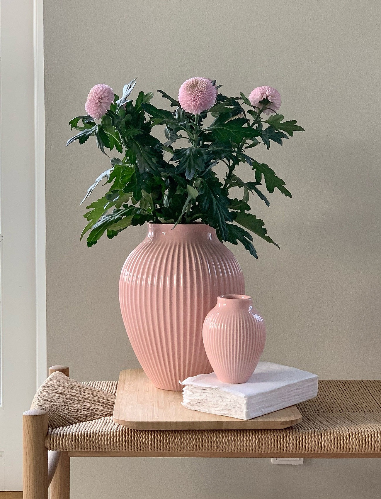 Knabstrup Keramik - Knabstrup vas, räfflor - vaser - rose - 2