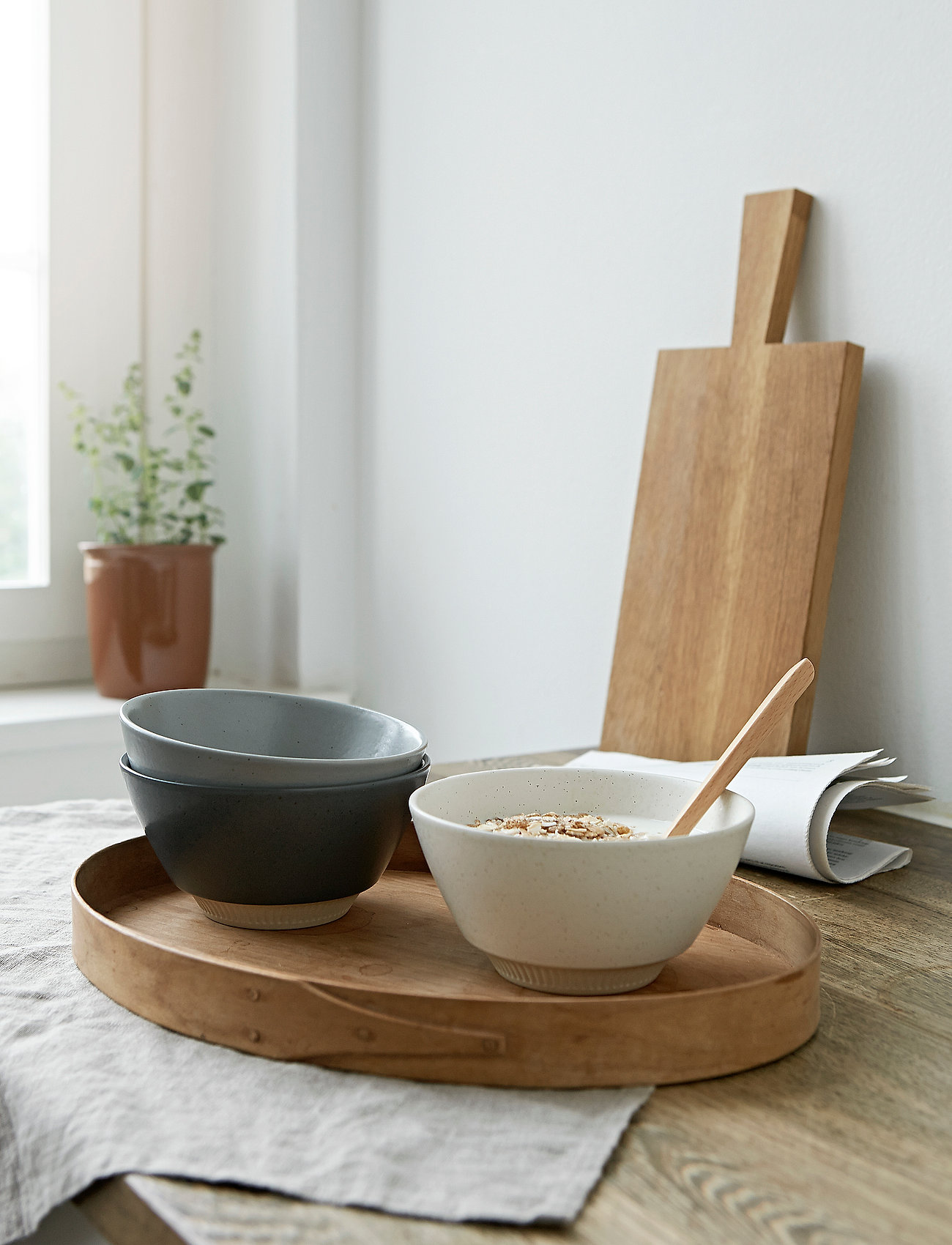 Knabstrup Keramik - Colorit, bowl - alhaisimmat hinnat - dark grey - 1