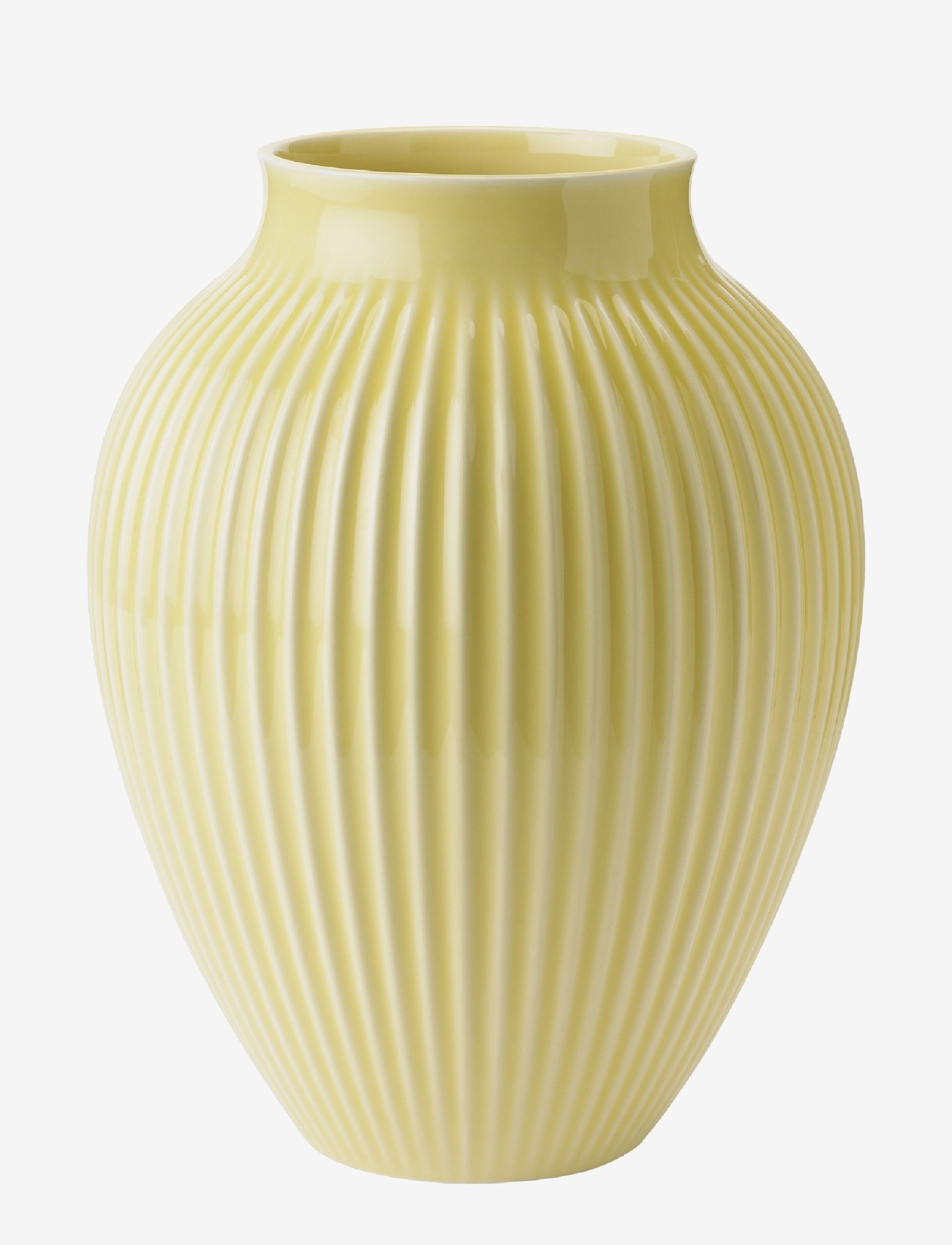Knabstrup Keramik Knabstrup Vase, Riller, Vases, Gul, Str: H27CM