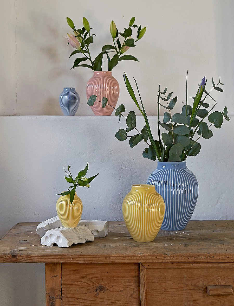 Knabstrup Keramik - Knabstrup Vase, grooves - geburtstagsgeschenke - yellow - 3