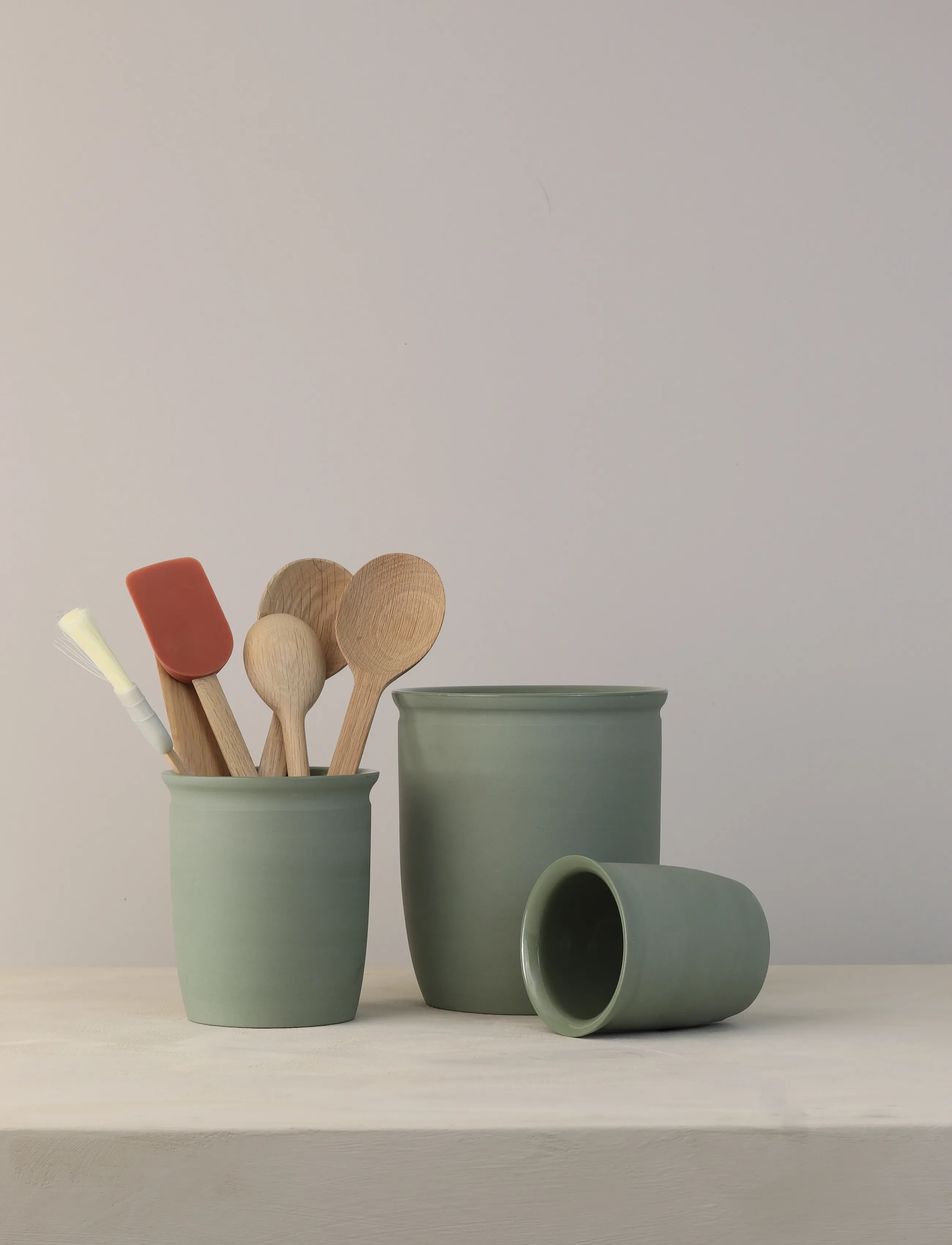 Knabstrup Keramik Syltekrukke 2 L. Olive, L, Kitchen Storage, Grün - Jars, Homeware
