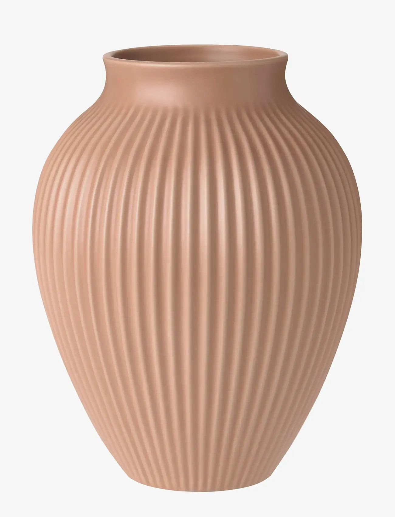 Knabstrup Keramik - Knabstrup Keramik Knabstrup vase H 27 cm ripple mat dusty rose - maljakot - ripple mat dusty rose - 0