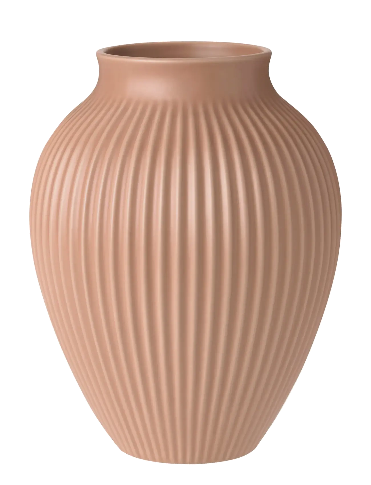 Knabstrup Keramik Knabstrup vase H 27 cm ripple mat dusty rose - RIPPLE MAT DUSTY ROSE