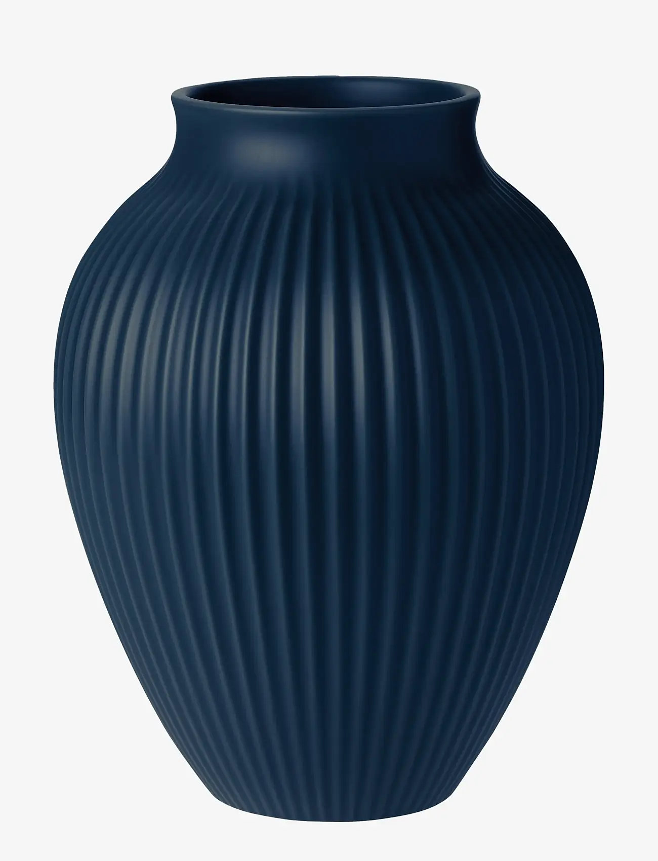 Knabstrup Keramik - Knabstrup vase H 27 cm ripple mat dark blue - vasen - ripple mat dark blue - 1