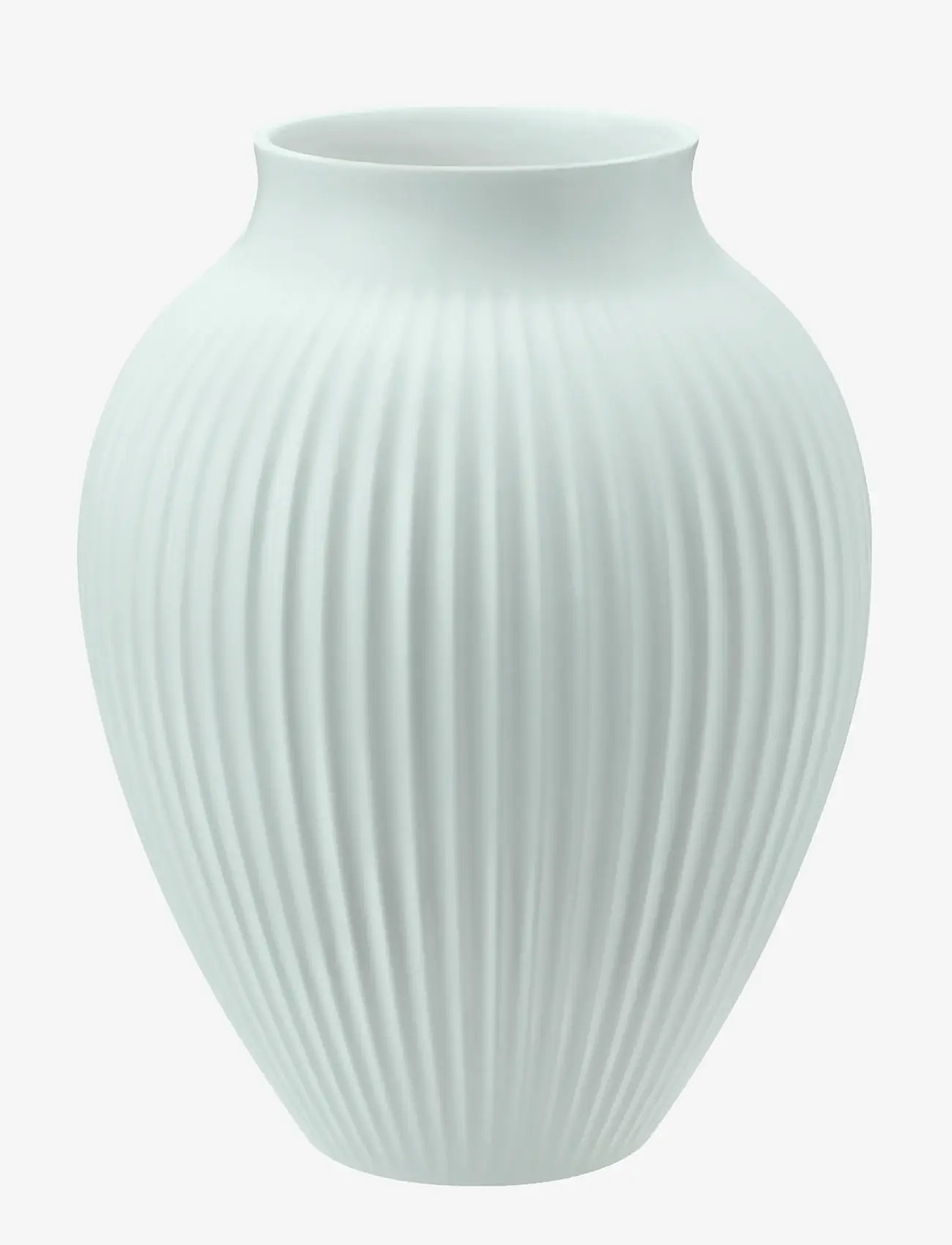 Knabstrup Keramik - Knabstrup vase H 27 cm ripple mat ice blue - vasen - ripple mat ice blue - 1
