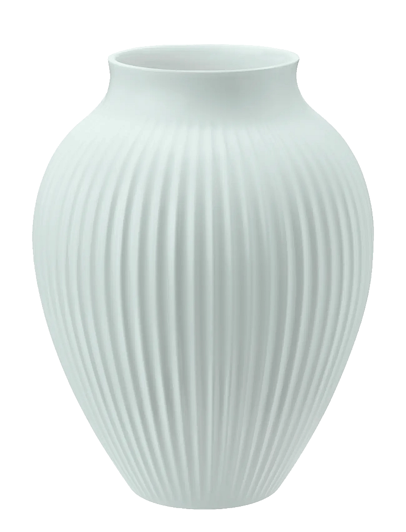 Knabstrup Keramik - Knabstrup vase H 27 cm ripple mat ice blue - vasen - ripple mat ice blue - 1