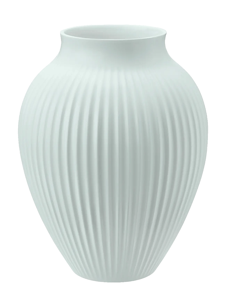 Knabstrup Keramik - Knabstrup vase H 27 cm ripple mat ice blue - vaasid - ripple mat ice blue - 1