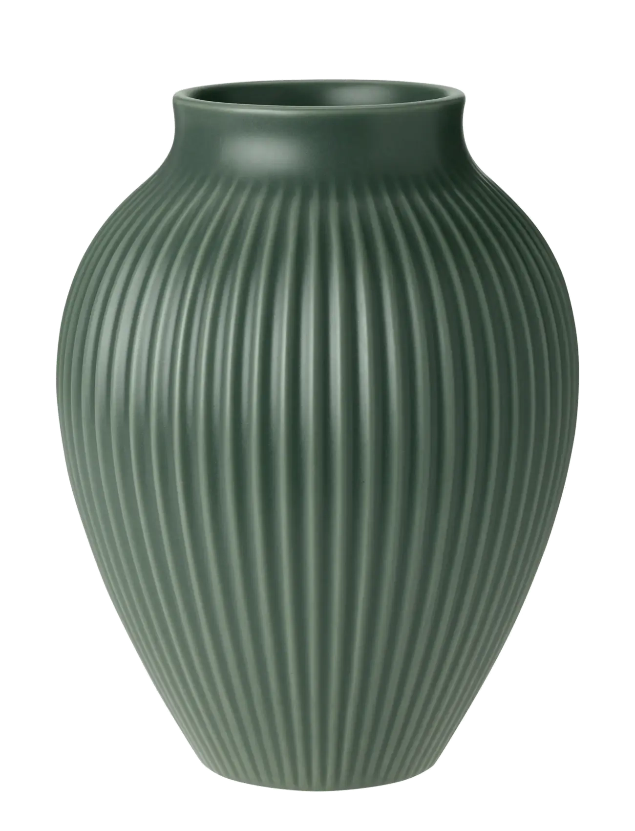 Knabstrup Keramik Knabstrup Keramik Knabstrup vase H 20 cm ripple mat celadon green - Vasen - RIPPLE MAT CELADON GREEN / green