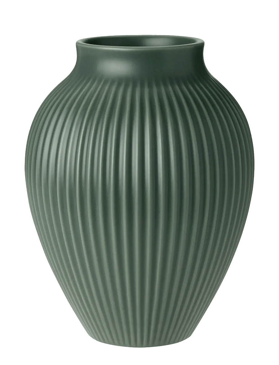 Knabstrup Keramik - Knabstrup Keramik Knabstrup vase H 20 cm ripple mat celadon green - vaasid - ripple mat celadon green - 1