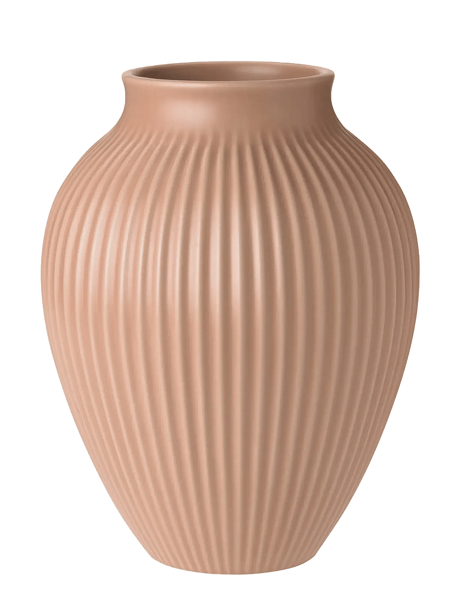 Knabstrup Keramik - Knabstrup Keramik Knabstrup vase H 20 cm ripple mat dusty rose - vasen - ripple mat dusty rose - 1