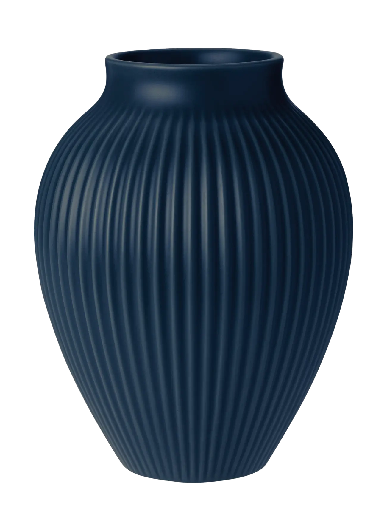 Knabstrup Keramik Knabstrup vase H 27 cm ripple mat dark blue - Interiør - RIPPLE MAT DARK BLUE / navy