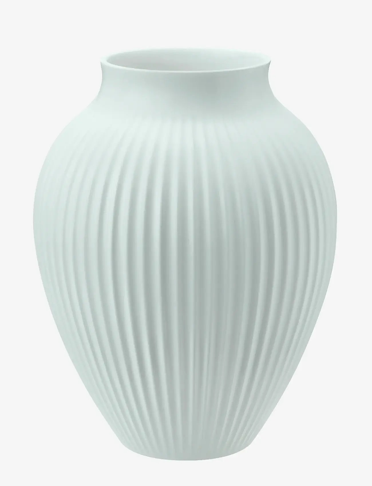 Knabstrup Keramik - Knabstrup vase H 20 cm ripple mat ice blue - vasen - ripple mat ice blue - 1