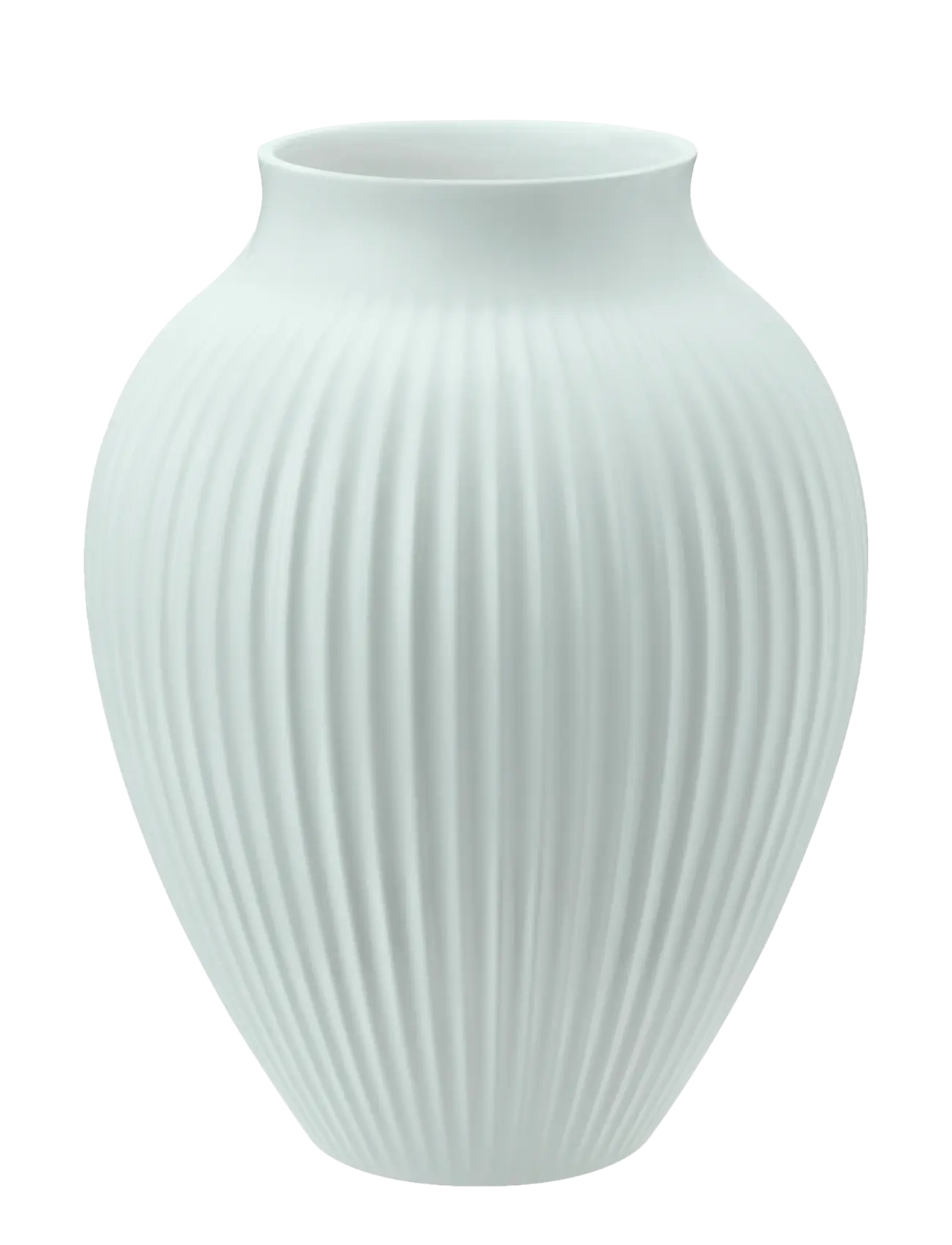 Knabstrup Keramik Knabstrup vas H 20 cm ripple mat ice blue - Inredning - RIPPLE MAT ICE BLUE / blue