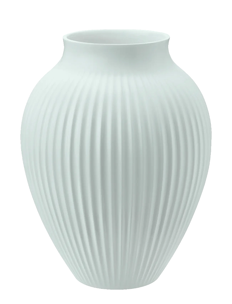 Knabstrup Keramik - Knabstrup vase H 20 cm ripple mat ice blue - vasen - ripple mat ice blue - 1