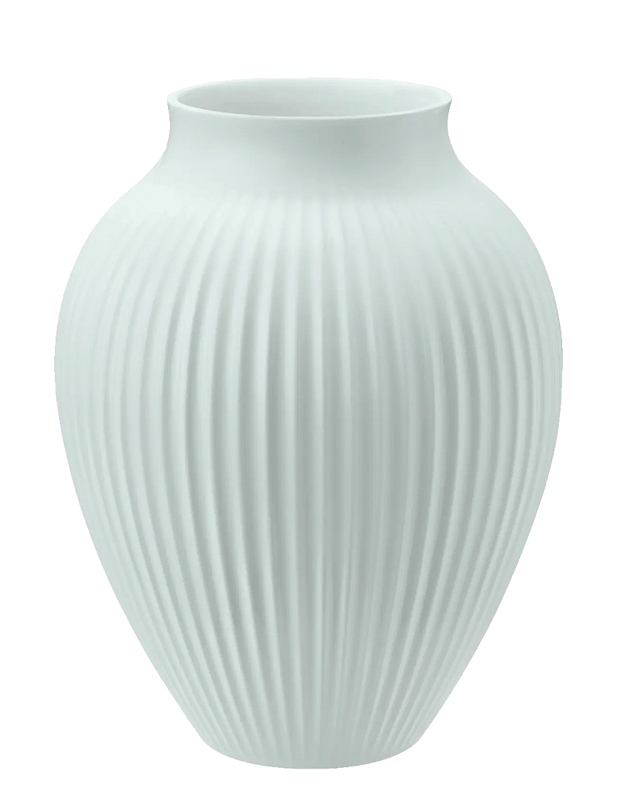 Knabstrup Keramik - Knabstrup vase H 20 cm ripple mat ice blue - vaasid - ripple mat ice blue - 1