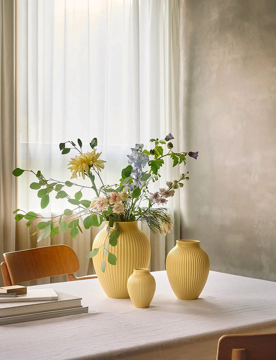 Knabstrup Keramik - Knabstrup Keramik Knabstrup vase H 12.5 cm yellow - vasen - yellow - 0