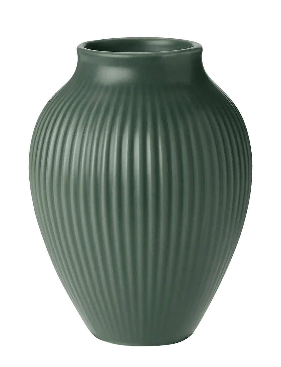 Knabstrup Keramik - Knabstrup Keramik Knabstrup vase H 12.5 cm ripple mat celadon green - vaasid - ripple mat celadon green - 1