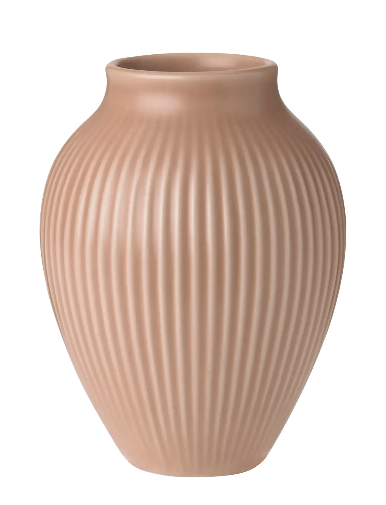 Knabstrup Keramik Knabstrup vase H 12.5 cm ripple mat dusty rose - RIPPLE MAT DUSTY ROSE