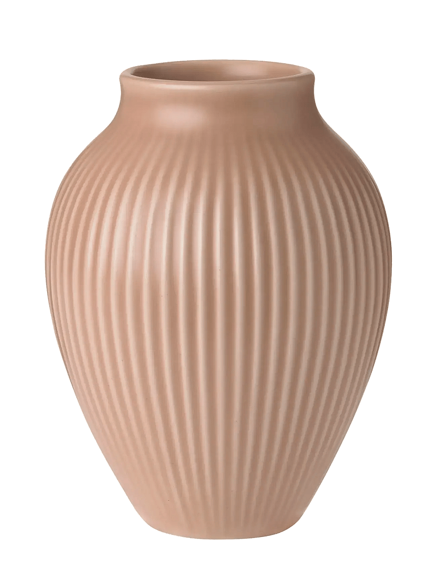 Knabstrup Keramik - Knabstrup Keramik Knabstrup vase H 12.5 cm ripple mat dusty rose - vaasid - ripple mat dusty rose - 1