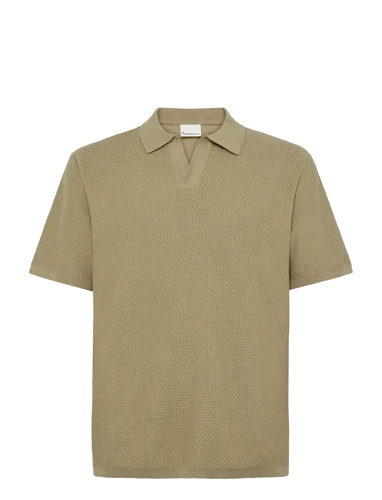 Knowledge Cotton Apparel Knitted Polo - Beige - L 1