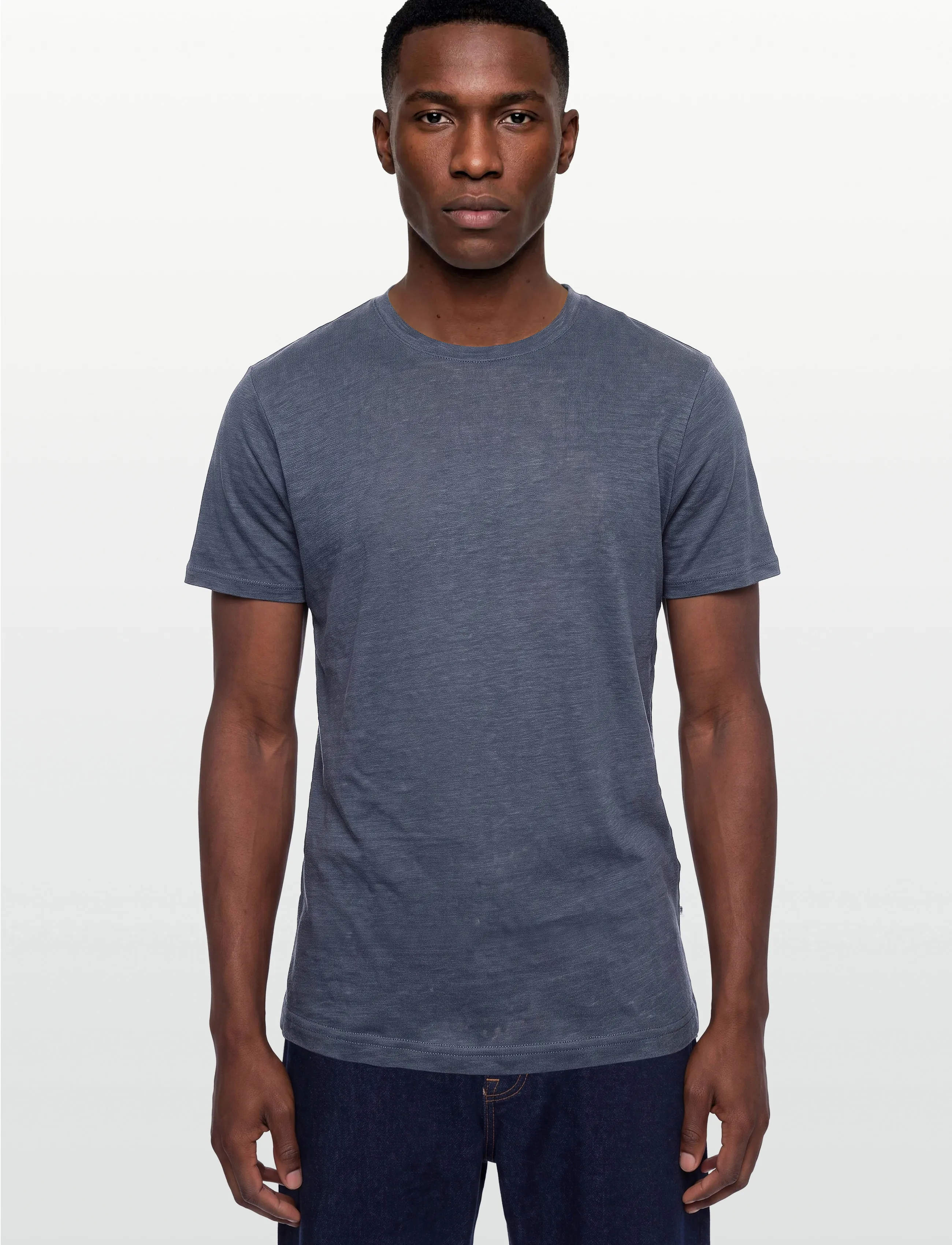 Knowledge Cotton Apparel - Linen t-shirt - kurzärmelige - vintage indigo - 3