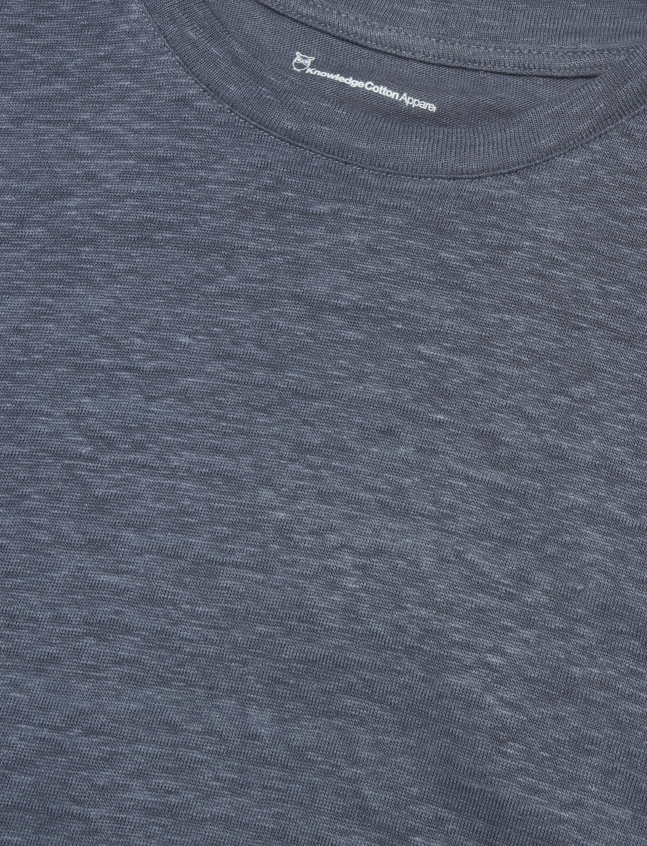 Knowledge Cotton Apparel - Linen t-shirt - vintage indigo - 2