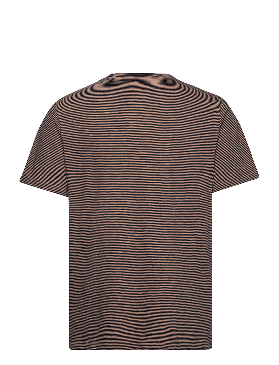 Knowledge Cotton Apparel - Narrow striped slub t-shirt - GOTS/ - brown stripe - 2