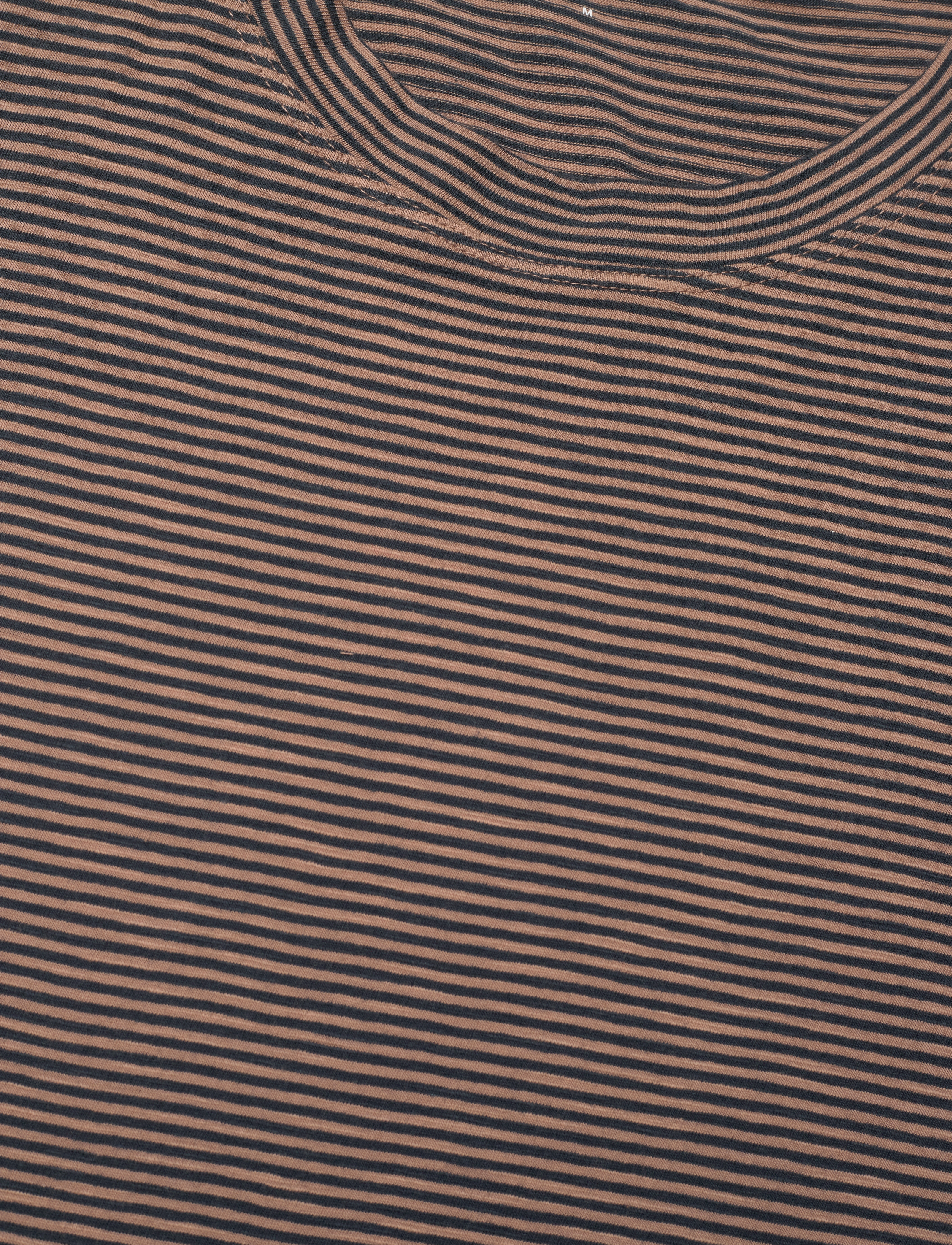 Knowledge Cotton Apparel - Narrow striped slub t-shirt - GOTS/ - brown stripe - 5