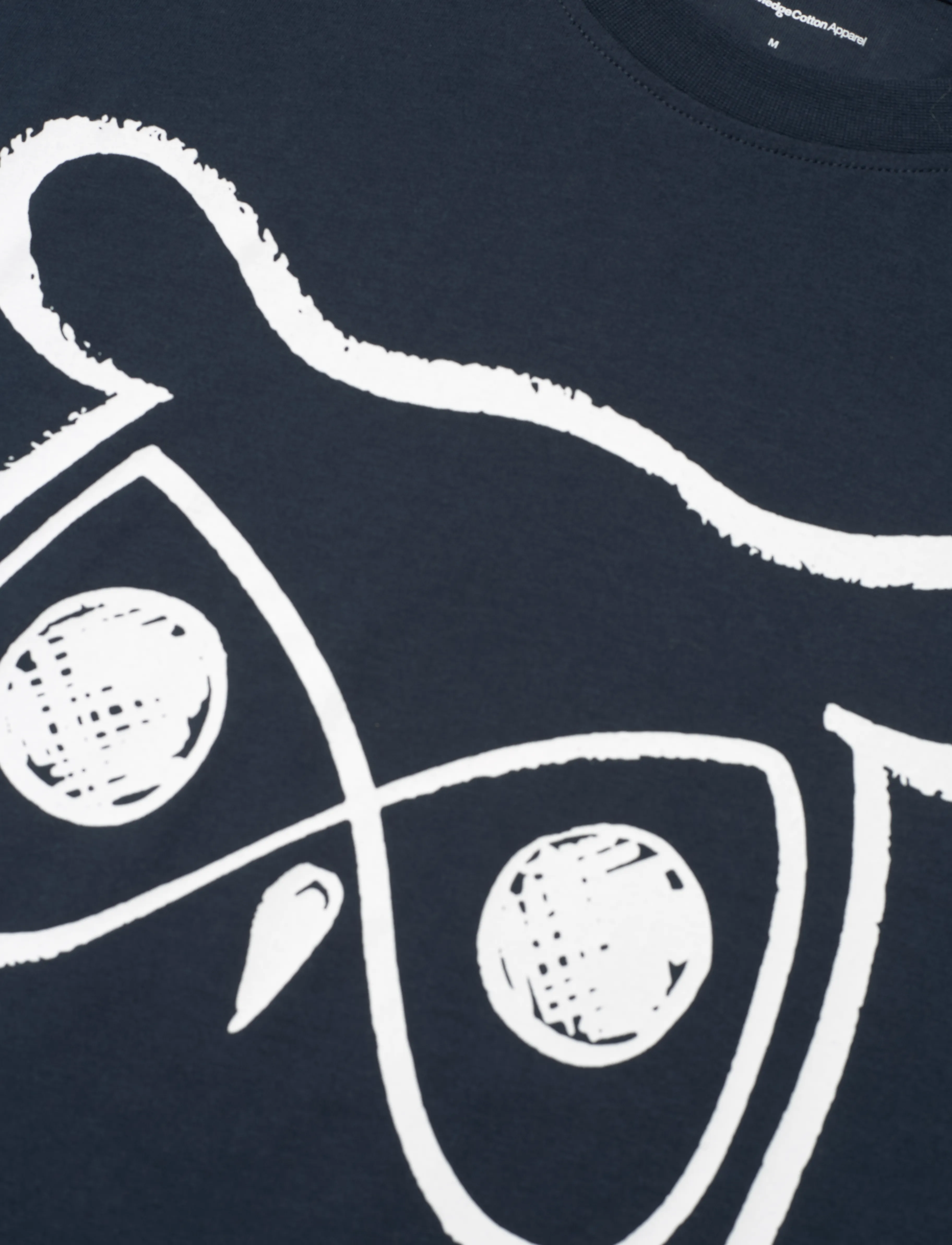 Knowledge Cotton Apparel - Regular big owl front print t-shirt - total eclipse - 2