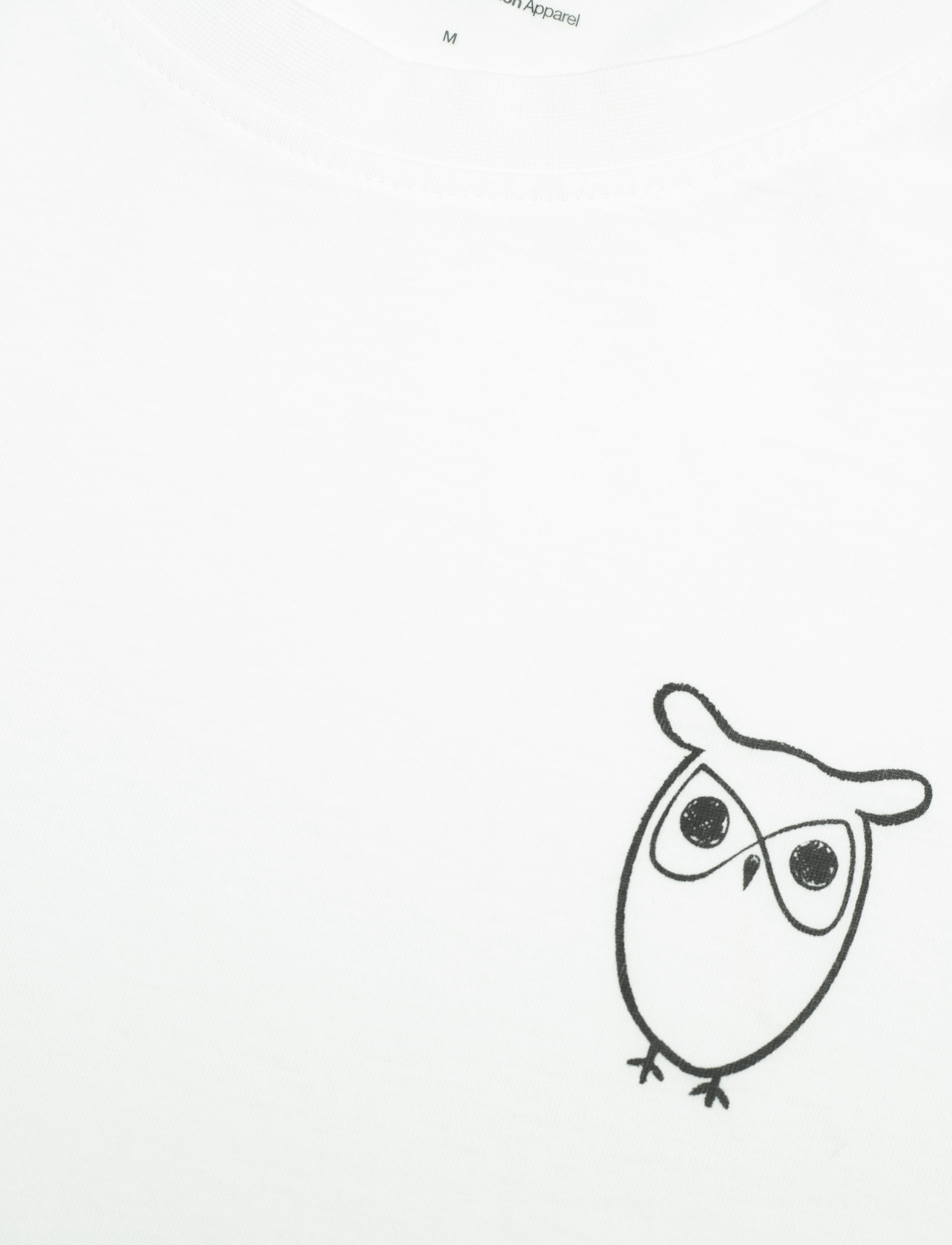 Knowledge Cotton Apparel - Regular owl chest print t-shirt - G - bright white - 2