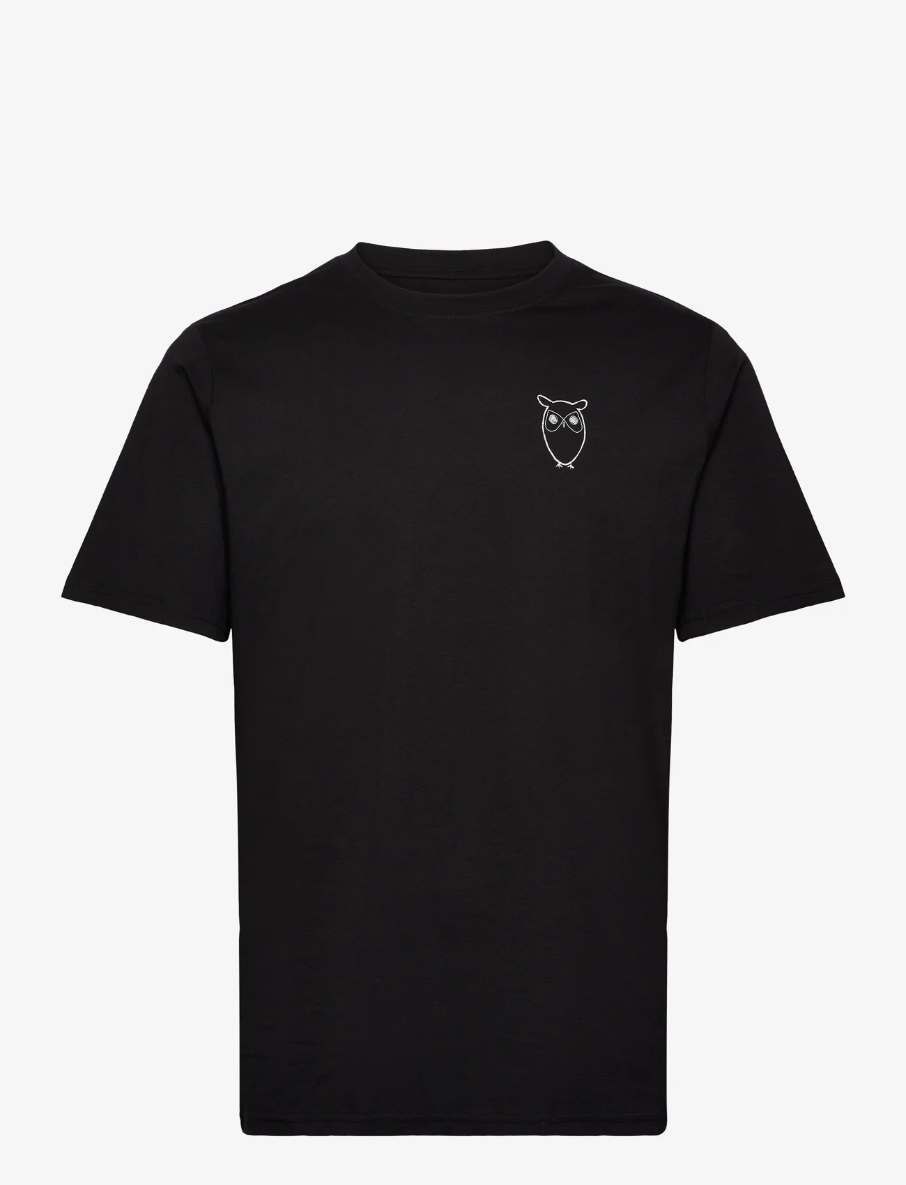Knowledge Cotton Apparel - ALDER owl chest tee - GOTS/Vegan - t-shirts - black jet - 0