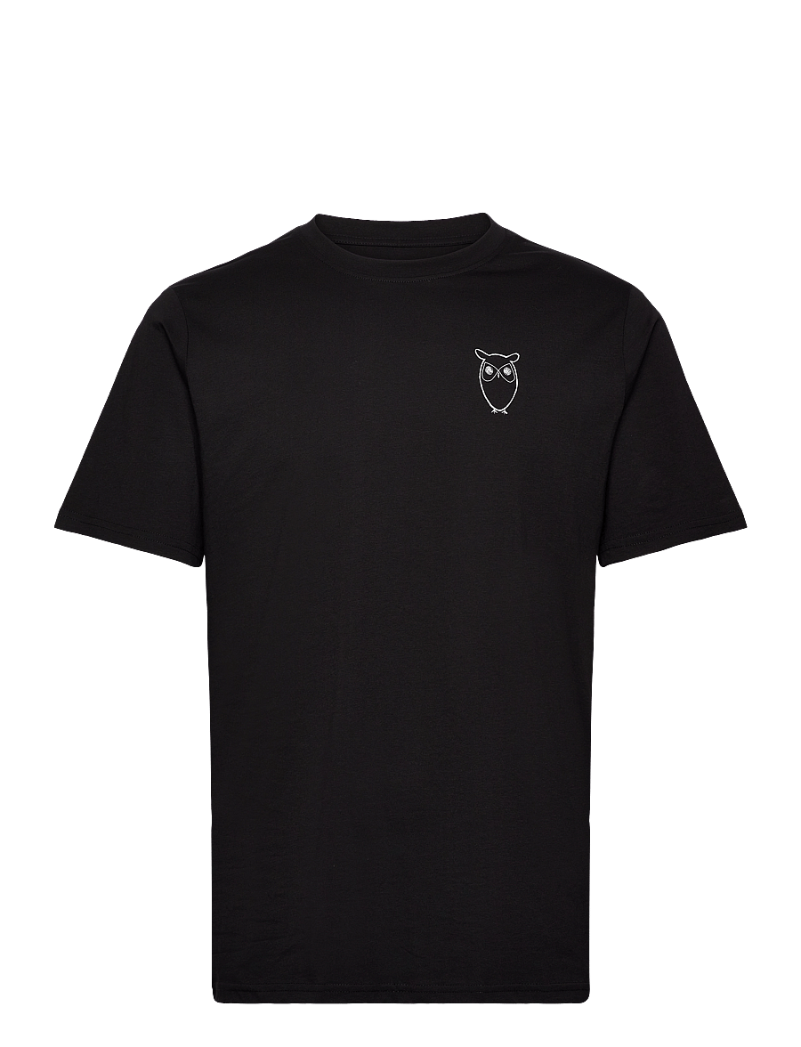 Knowledge Cotton Apparel - Owl chest tee - GOTS/Vegan - lühikeste varrukatega t-särgid - black jet - 0
