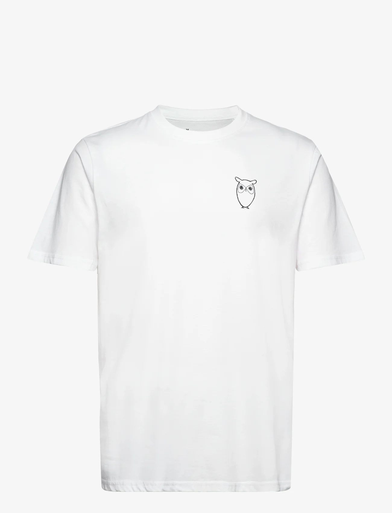 Knowledge Cotton Apparel - ALDER owl chest tee - GOTS/Vegan - t-shirts - bright white - 0