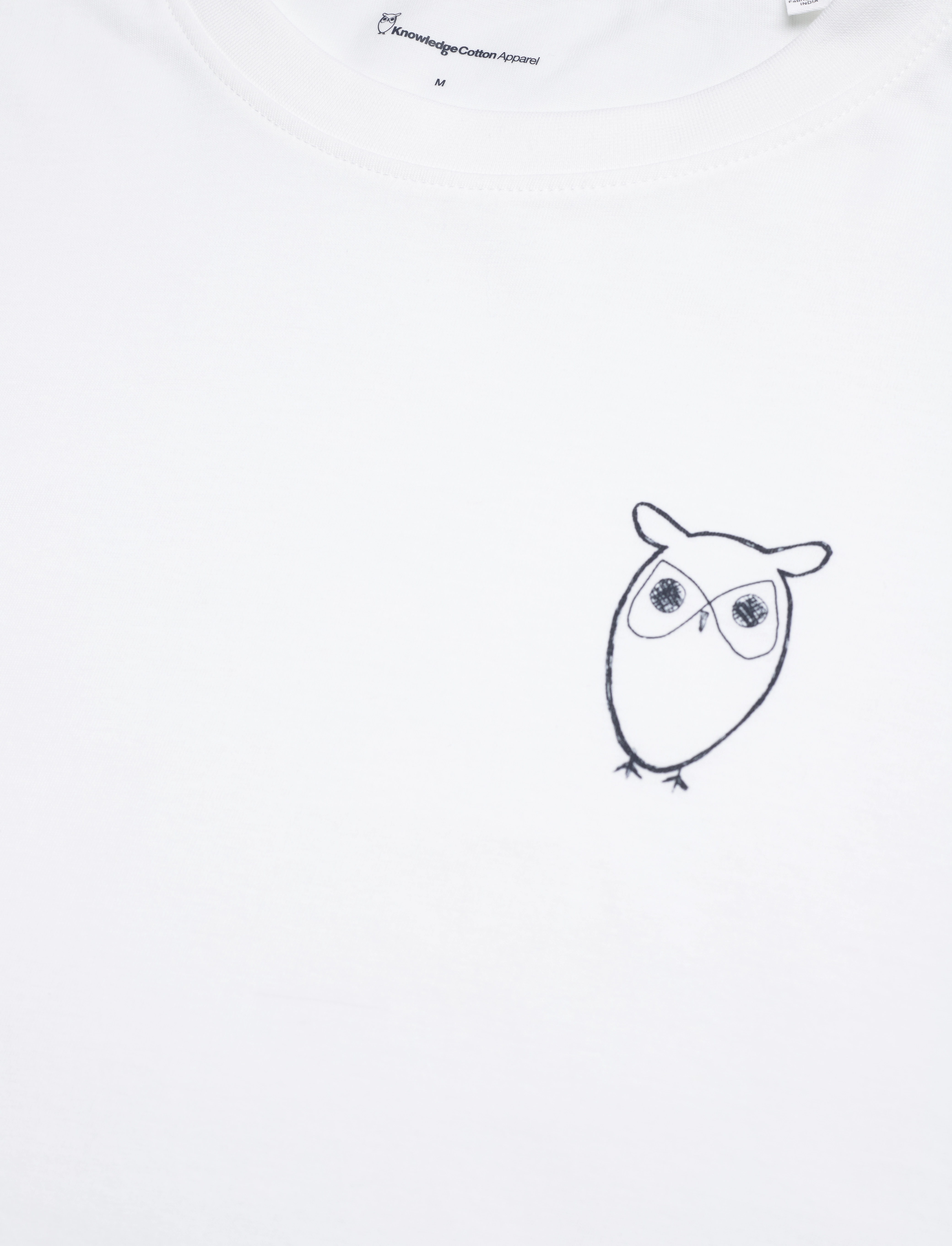 Knowledge Cotton Apparel - Owl chest tee - GOTS/Vegan - kortermede t-skjorter - bright white - 2