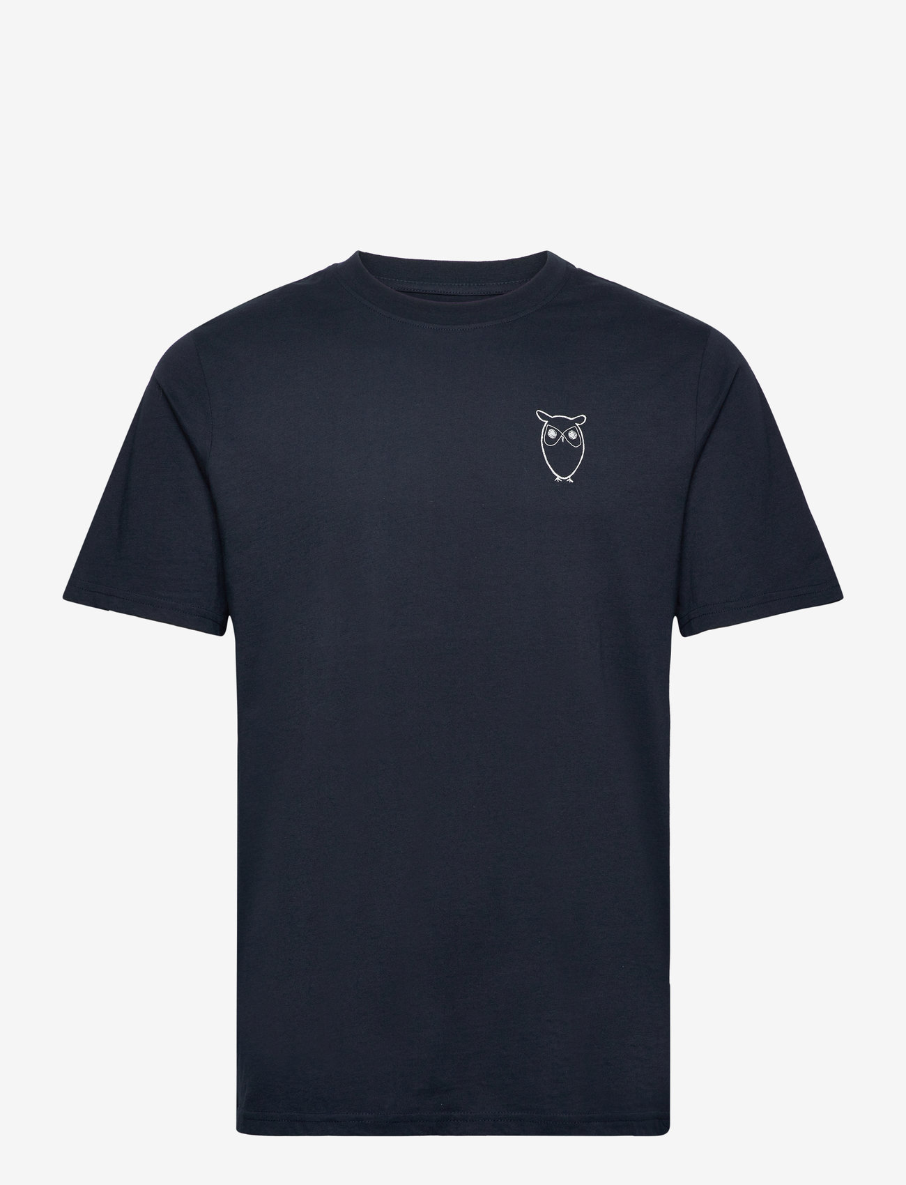 Knowledge Cotton Apparel - Owl chest tee - GOTS/Vegan - kortärmade t-shirts - total eclipse - 0