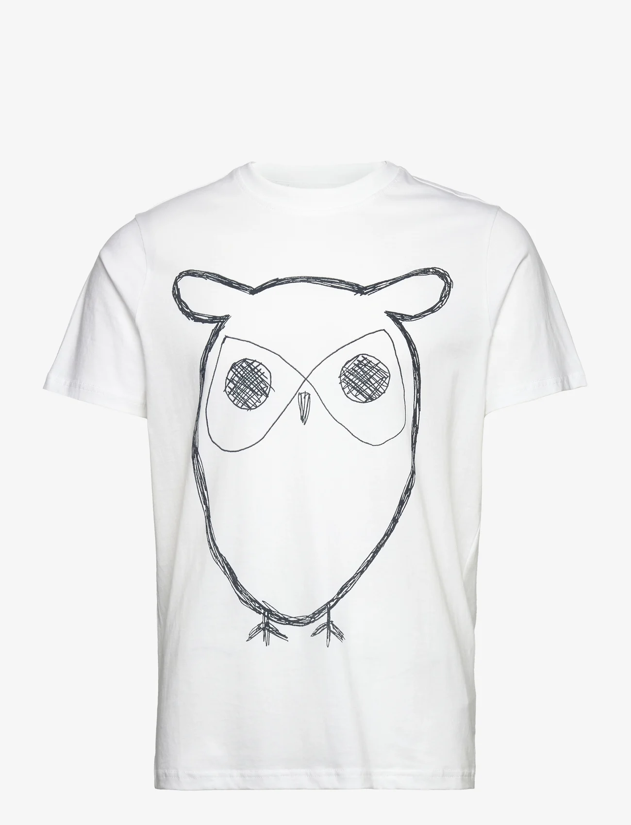 Knowledge Cotton Apparel - ALDER big owl tee - GOTS/Vegan - die niedrigsten preise - bright white - 0