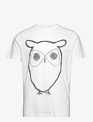 Knowledge Cotton Apparel - ALDER big owl tee - GOTS/Vegan - mažiausios kainos - bright white - 0