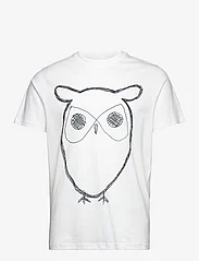 Knowledge Cotton Apparel - ALDER big owl tee - GOTS/Vegan - kortärmade t-shirts - bright white - 0