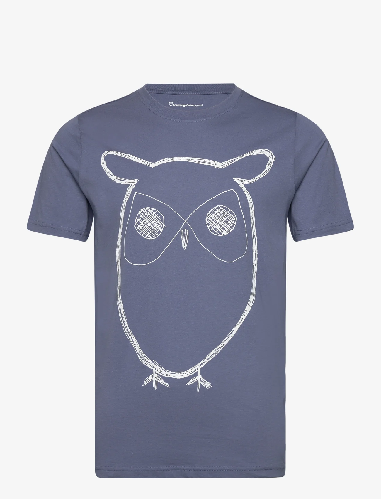 Knowledge Cotton Apparel - ALDER big owl tee - GOTS/Vegan - kortermede t-skjorter - moonlight blue - 0