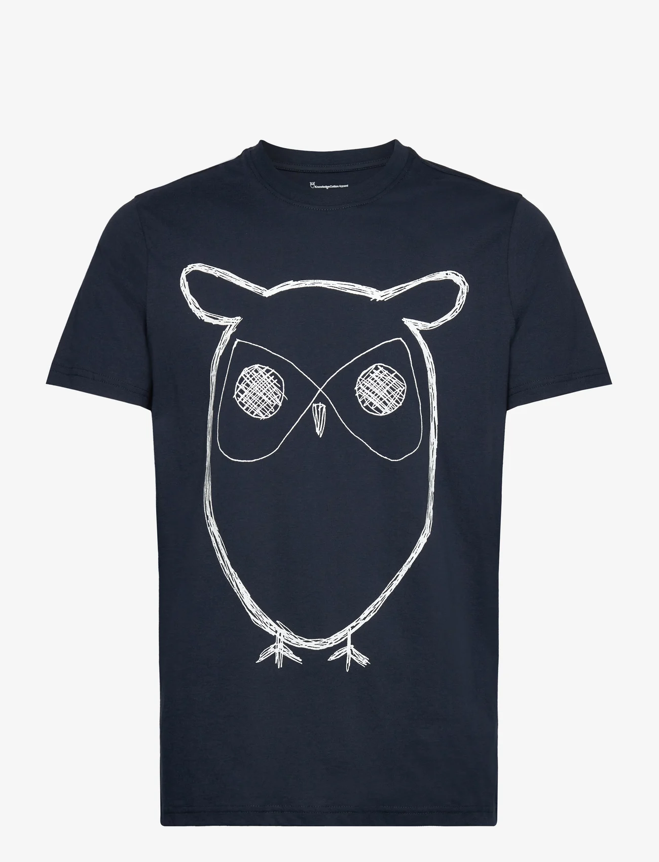 Knowledge Cotton Apparel - ALDER big owl tee - GOTS/Vegan - kortermede t-skjorter - total eclipse - 0