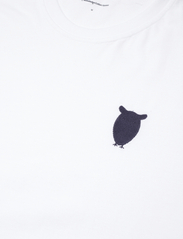 Knowledge Cotton Apparel - Regular owl chest embroidery t-shir - kortärmade t-shirts - bright white - 4