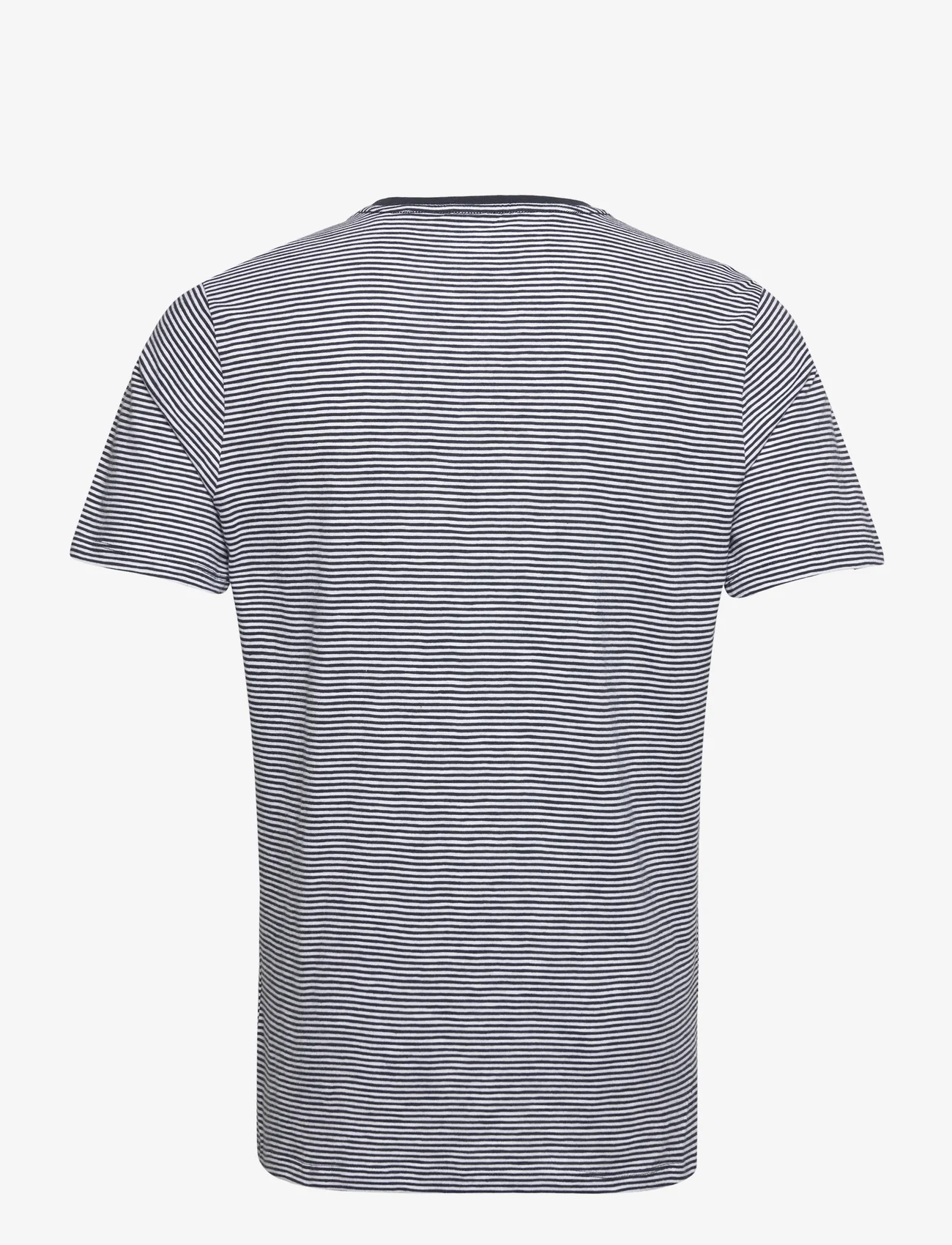 Knowledge Cotton Apparel - Regular striped basic tee - GOTS/Ve - kortärmade t-shirts - blue stripe - 1
