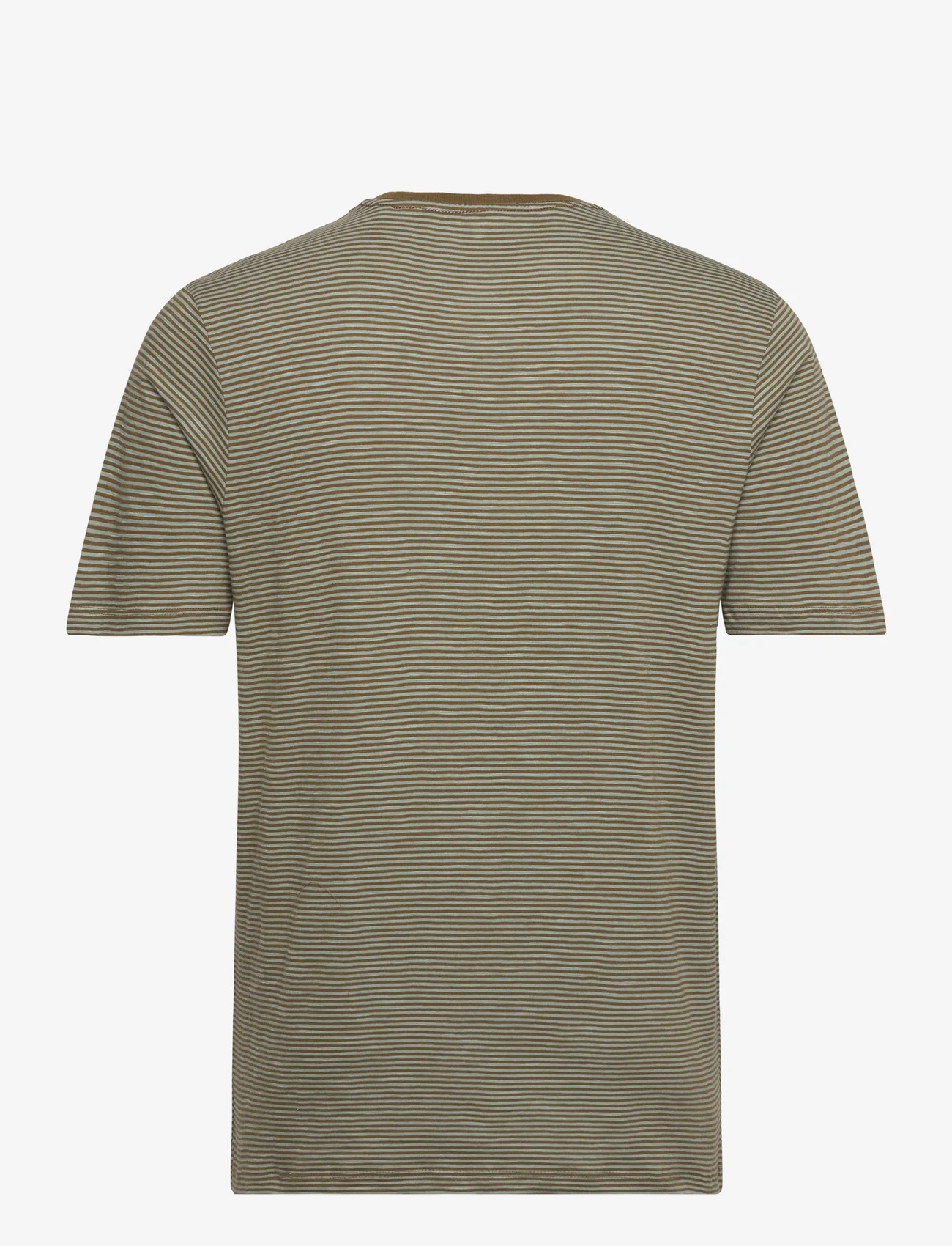 Knowledge Cotton Apparel - Regular striped basic tee - GOTS/Ve - kortärmade t-shirts - green stripe - 1