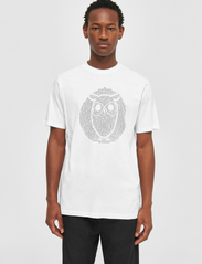 Knowledge Cotton Apparel - Regular fit owl chest print - GOTS/ - laveste priser - bright white - 2