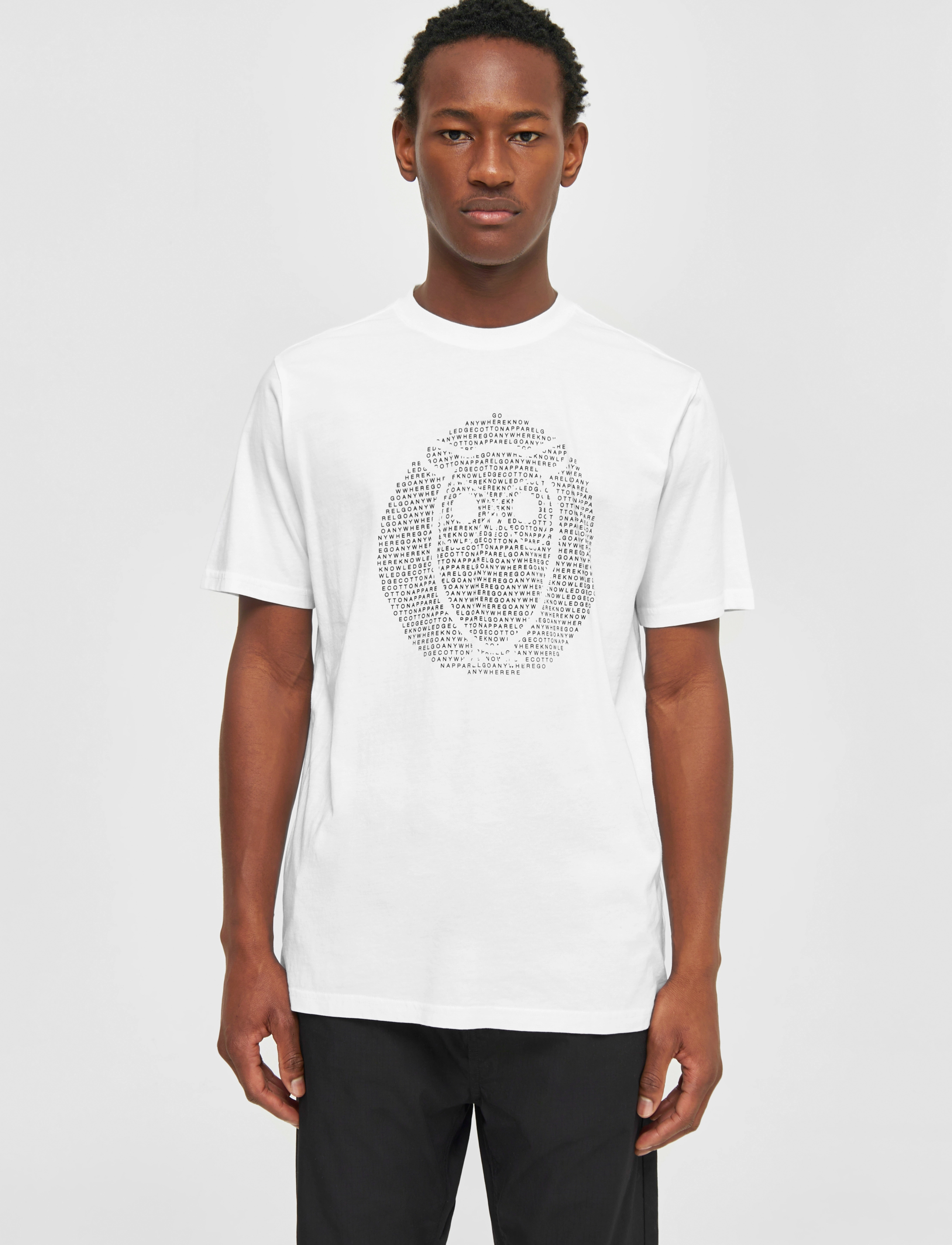 Knowledge Cotton Apparel - Regular fit owl chest print - GOTS/ - bright white - 2