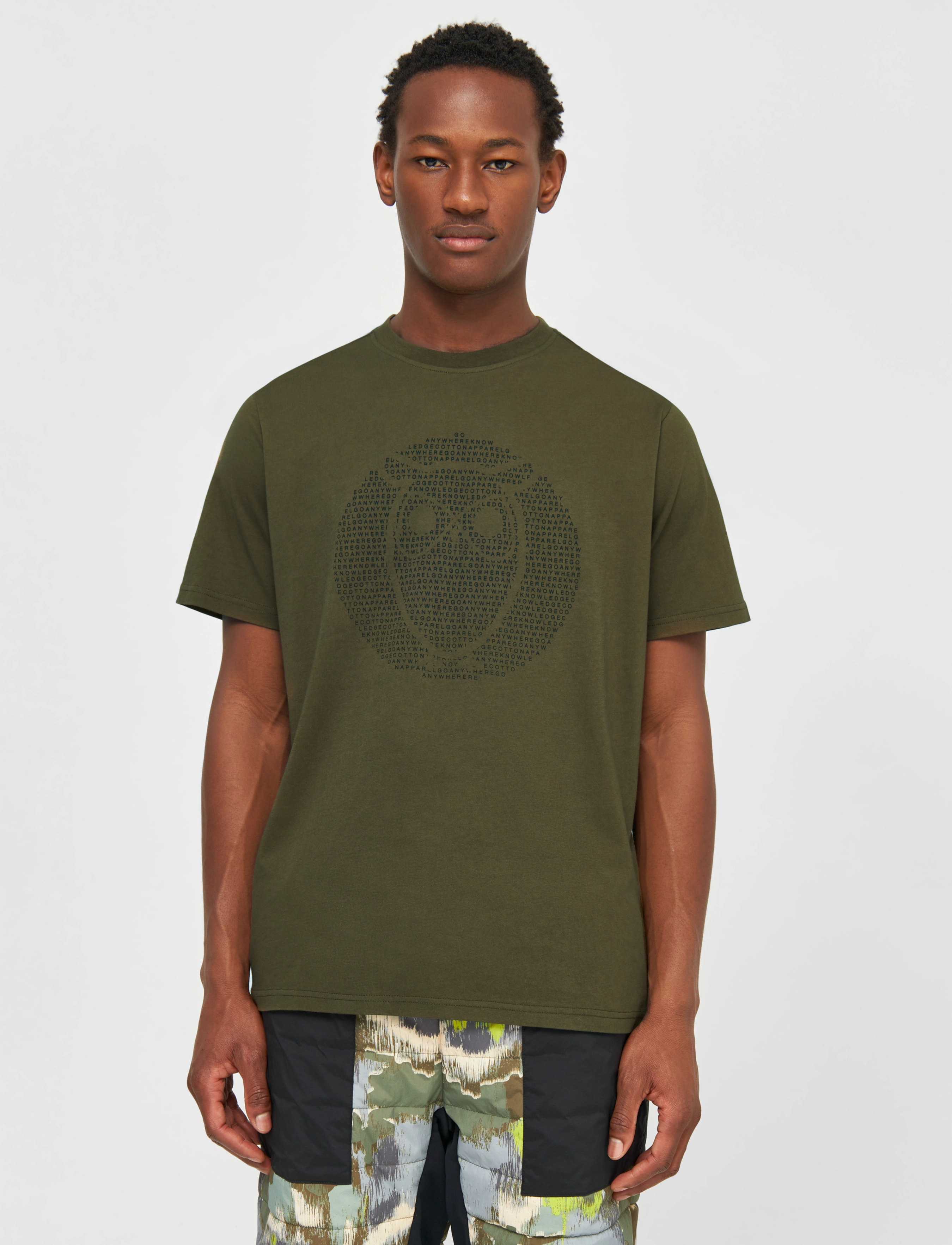 Knowledge Cotton Apparel - Regular fit owl chest print - GOTS/ - dark olive - 2