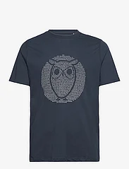 Knowledge Cotton Apparel - Regular fit owl chest print - GOTS/ - mažiausios kainos - total eclipse - 0