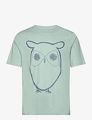 Knowledge Cotton Apparel - Regular big owl front print t-shirt - t-shirts - gray mist - 0