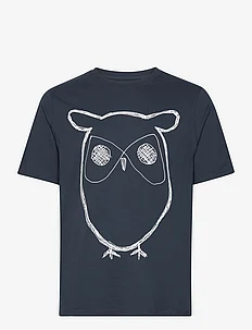 Regular big owl front print t-shirt, Knowledge Cotton Apparel